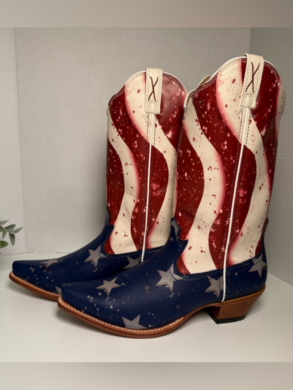 Twisted X Women's Steppin' Out Western Boots American Flag Snip Toe Size 10B USA - Picture 2 of 16